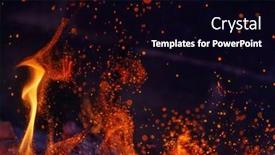  Presentation with fire - PPT theme featuring abstract-fire-background-with-sparks background and a black colored foreground