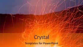  Presentation with fire ice and abstract - Slide deck featuring abstract fire flame close up background and a  colored foreground