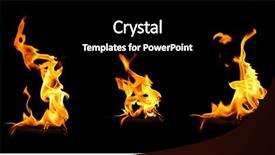  Presentation with flames - Cool new presentation theme with abstract fire flames backdrop and a black colored foreground