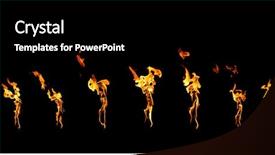  Presentation with flames - Audience pleasing presentation theme consisting of abstract fire flames backdrop and a black colored foreground