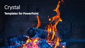  Presentation with fire - Slide deck enhanced with abstract-fire-in-fireplace-close background and a wine colored foreground