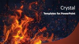 Presentation with flame - Theme with abstract-fire-in-fireplace background and a  colored foreground