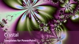  Presentation with green blue waves - Slide set enhanced with abstract fractal background for art background and a violet colored foreground