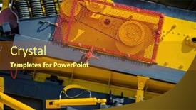  Presentation with machinery - Audience pleasing theme consisting of abstract-fragment-of-heavy-machinery backdrop and a tawny brown colored foreground