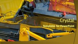  Presentation with machinery - Amazing PPT layouts having abstract-fragment-of-heavy-machinery backdrop and a tawny brown colored foreground