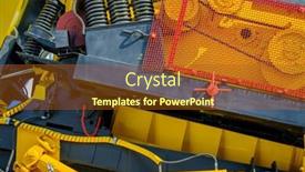  Presentation with machinery - Audience pleasing slide deck consisting of abstract-fragment-of-heavy-machinery backdrop and a tawny brown colored foreground