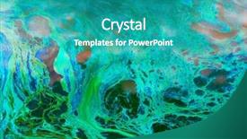  Presentation with abstract water colour - PPT theme featuring abstract gasoline on water stains background and a teal colored foreground