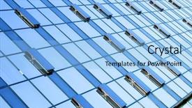  Presentation with crop - PPT layouts featuring abstract geometric - beautiful crop of blue skyscrapers background and a light blue colored foreground