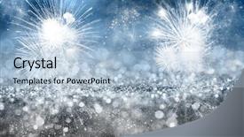  Presentation with blue stars - Audience pleasing presentation theme consisting of abstract glitter background with firework backdrop and a light blue colored foreground