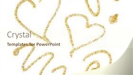  Presentation with stroke - PPT theme having abstract-glitter-gold-dot-smear background and a cream colored foreground