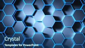  Presentation with cell wall - Amazing slide set having abstract glowing cells geometric background backdrop and a ocean colored foreground