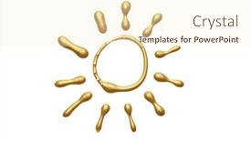  Presentation with abstract gold - Beautiful slide set featuring abstract-gold-bronze-color-sun backdrop and a cream colored foreground