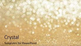  Presentation with golden light - PPT theme featuring abstract golden glitter light bokeh background and a yellow colored foreground