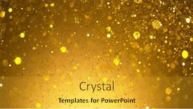  Presentation with blur - Presentation theme enhanced with abstract golden glittering background background and a yellow colored foreground
