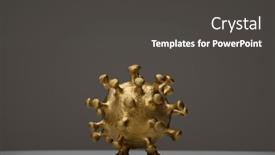  Presentation with virus - PPT layouts enhanced with abstract-golden-virus-model background and a dark gray colored foreground