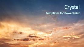  Presentation with sun blue sky and ocean - Presentation theme having abstract greay clor - fantastic sunset sky great background and a  colored foreground