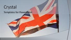  Presentation with union jack flag - Theme having abstract greay clor - waving uk flag background and a light gray colored foreground
