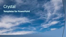  Presentation with abstract blue white - Cool new presentation theme with abstract greay clor - white clouds in a blue backdrop and a ocean colored foreground