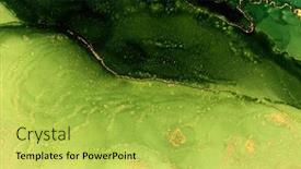  Presentation with abstract wave - Audience pleasing slides consisting of abstract-green-wave-blots-background backdrop and a yellow colored foreground