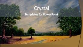  Presentation with peaceful - Colorful PPT theme enhanced with very nice peaceful original oil backdrop and a gray colored foreground