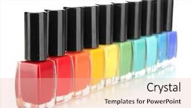  Presentation with bright white - Presentation theme having abstract green whiteblack background - group of bright nail polishes background and a lemonade colored foreground