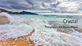  Presentation with gloomy - Cool new PPT theme with abstract grey color - gloomy weather on the tropical backdrop and a light blue colored foreground