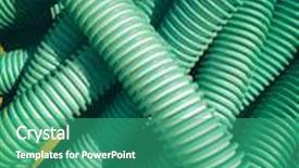  Presentation with pipes - Audience pleasing slides consisting of abstract grooved pipes close-up backdrop and a teal colored foreground