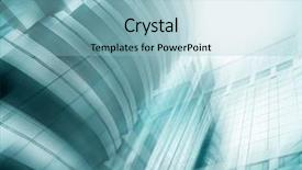  Presentation with high rise building - PPT theme featuring abstract growth - panoramic and prospective wide angle background and a light blue colored foreground