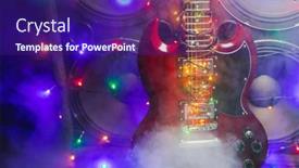  Presentation with christmas lights - Audience pleasing presentation theme consisting of abstract-guitar-with-festive-christmas backdrop and a violet colored foreground