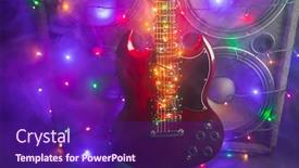  Presentation with abstract music - Beautiful theme featuring abstract-guitar-with-festive-christmas backdrop and a violet colored foreground