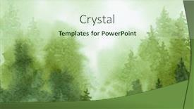  Presentation with abstract green forest - PPT theme with abstract-hand-drawn-ink-watercolor background and a  colored foreground