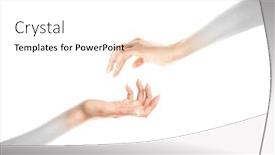  Presentation with abstract - Cool new slides with abstract-hands-isolated-on-white backdrop and a white colored foreground