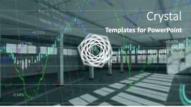  Presentation with stock market abstract business concept - Presentation theme featuring abstract-hexagonal-shape-over-financial background and a gray colored foreground