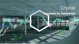  Presentation with market data - Slide set having abstract-hexagonal-shape-over-financial background and a ocean colored foreground