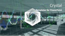  Presentation with stock market abstract business concept - PPT layouts enhanced with abstract-hexagonal-shape-over-financial background and a gray colored foreground