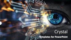  Presentation with high tech - Slide deck featuring abstract high tech eye concept background and a dark gray colored foreground
