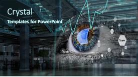  Presentation with high tech - Presentation theme enhanced with abstract high tech eye concept background and a tawny brown colored foreground