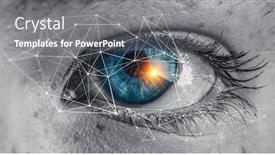  Presentation with high tech - Presentation design enhanced with abstract high tech eye concept background and a gray colored foreground