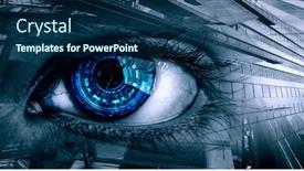  Presentation with tech - Presentation with abstract-high-tech-eye-concept background and a navy blue colored foreground