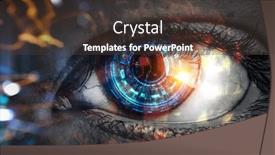  Presentation with high tech - Theme having abstract-high-tech-eye-concept background and a tawny brown colored foreground