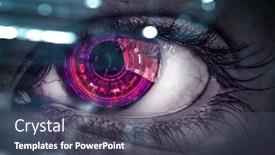  Presentation with high tech - Presentation theme with abstract-high-tech-eye-concept background and a dark gray colored foreground