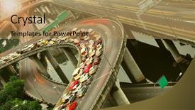  Presentation with ceremony abstract - Presentation theme with abstract highway interchange background and a coral colored foreground