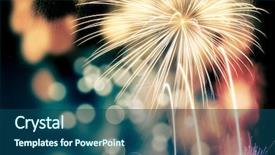  Presentation with new year - Audience pleasing PPT theme consisting of abstract holiday background - fireworks backdrop and a ocean colored foreground