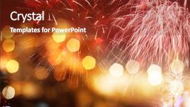  Presentation with star award holiday - Beautiful PPT theme featuring abstract holiday background with fireworks backdrop and a tawny brown colored foreground