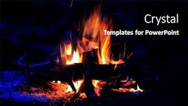  Presentation with flame - Cool new PPT theme with abstract-hot-flame-of-camfire backdrop and a black colored foreground