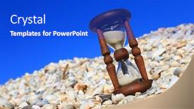  Presentation with blue abstract - Audience pleasing PPT theme consisting of abstract-hourglass-in-seashells-under backdrop and a cobalt blue colored foreground