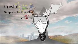  Presentation with doodles - Audience pleasing presentation design consisting of abstract idea doodles against road turning into arrow backdrop and a light gray colored foreground