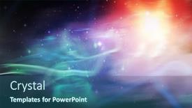  Presentation with shining stars - Amazing slide deck having abstract-illustration-of-colorful-nebula backdrop and a ocean colored foreground