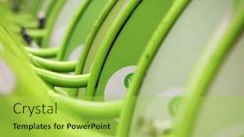  Presentation with bicycles - Cool new presentation design with abstract image of a row of bicycles for rent backdrop and a yellow colored foreground