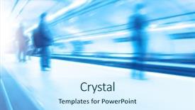  Presentation with abstract - Presentation theme with abstract image of blurred people background and a cool aqua colored foreground